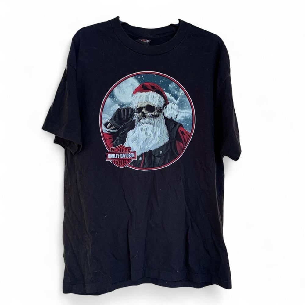 Harley davidson XL santa skull tee
